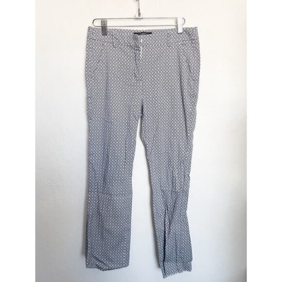 MAX MARA Weekend Cotton Geometric Printed Capri Crop Pants Size 4 Flawed - Picture 1 of 9